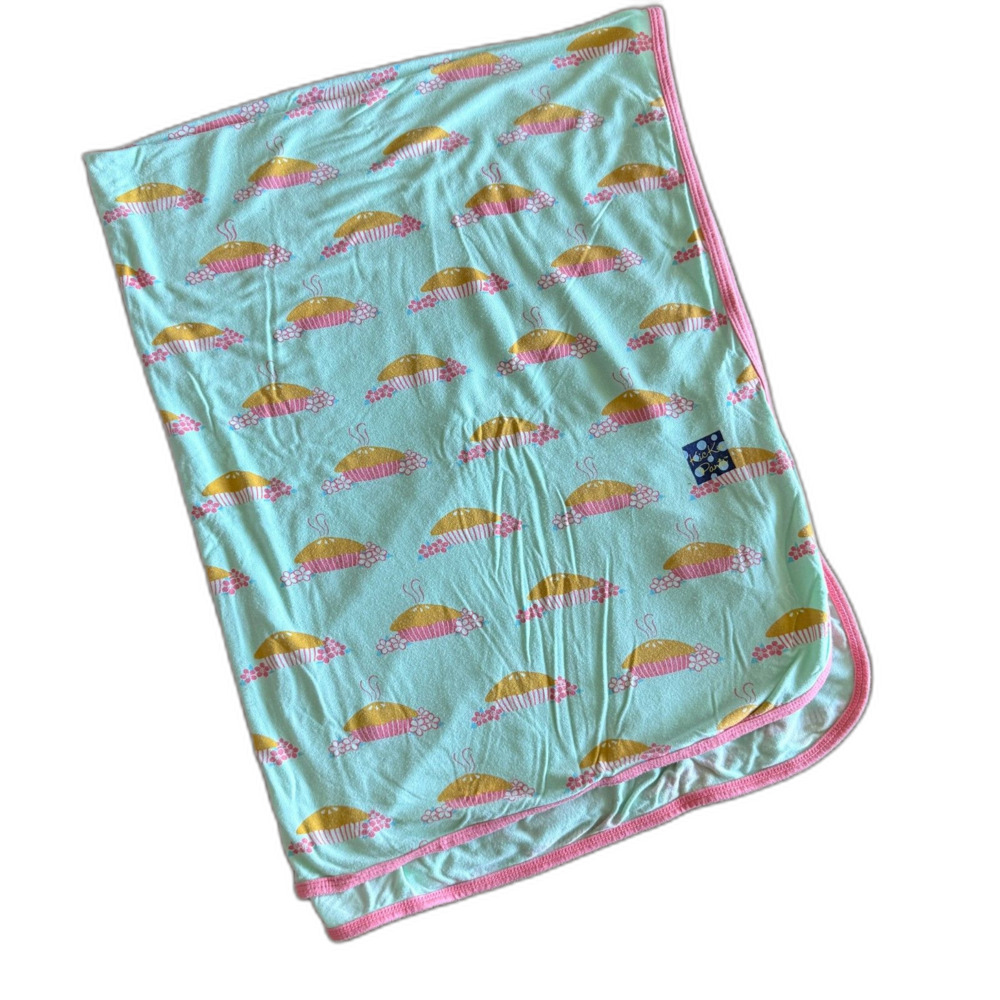 Kickee Pants Apple Pie Blossom Lightweight Swaddle Stroller Blanket One Size